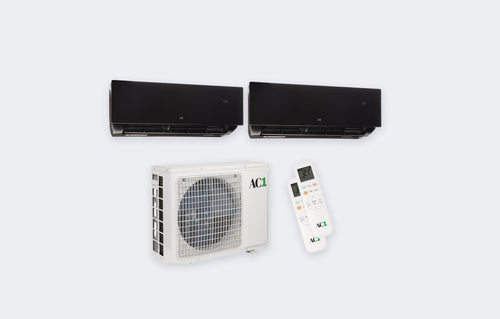 AC1 Duo-Split JP-Black – 5,0 kW / 18.000 BTU – 2× 3,5 kW Innengeräte – A++ – mit WLAN