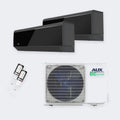 Aux Duo-Split C-Serie Onyx Black – 5,3 kW / 18.000 BTU – 2× 2,5 kW Innengeräte – A++ – R32 – mit WLAN
