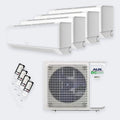 Aux Quattro-Split C-Serie Onyx Black M4-28LCLH – 7,9 kW / 28.000 BTU – Innengeräte 2× 2,5 + 2× 3,5 kW – A++ – mit WLAN