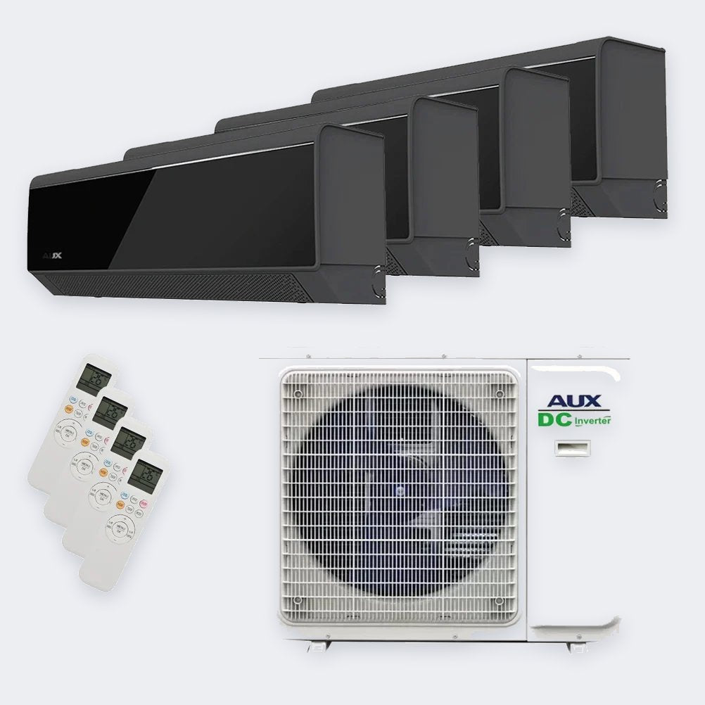 Aux Quattro-Split C-Serie Premium M4-28LCLH – 7,9 kW / 28.000 BTU – Innengeräte 2× 2,5 + 2× 3,5 kW – A++ – mit WLAN