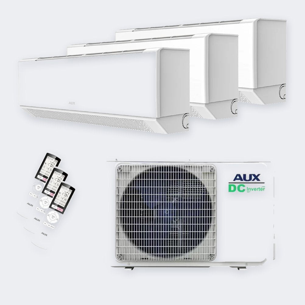 Aux Triple-Split C-Serie Deluxe – 6,0 kW / 21.000 BTU – Innengeräte 2× 2,5 + 3,5 kW – mit WLAN