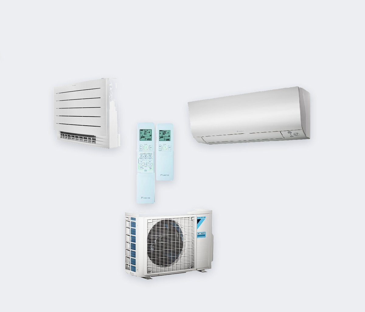 Daikin Duo-Split Perfera 2MXM68 – 6,8 kW / 23.000 BTU – Bodenkonsole 3,5 kW + Wandgerät 3,5 kW – A+++ – mit WLAN