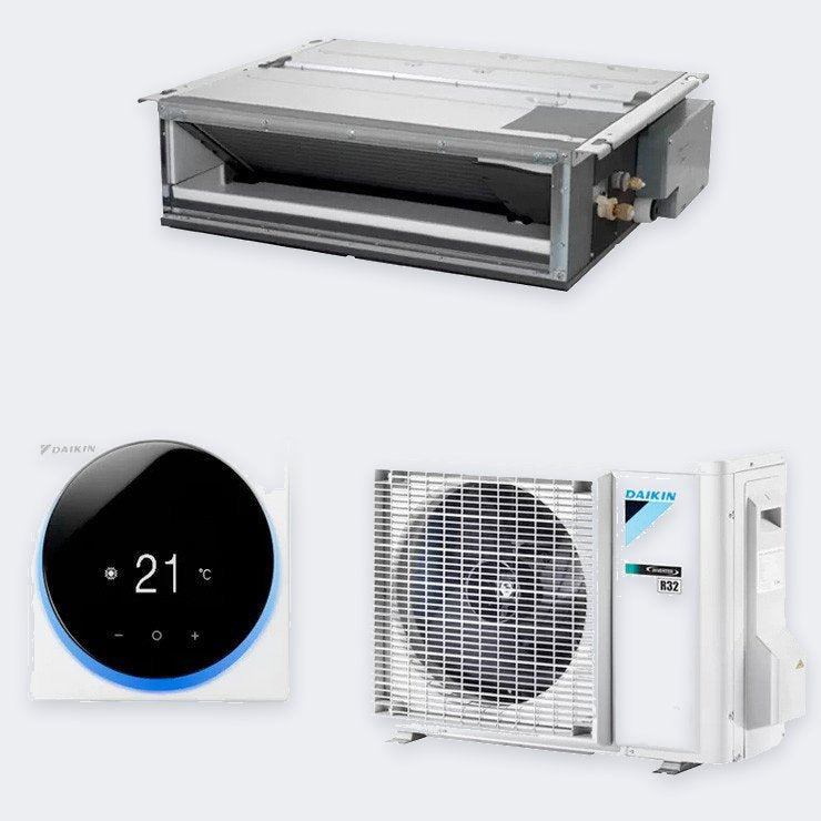 Daikin Slim-Kanalgerät FDXM50F9 – 5,0 kW / 18.000 BTU – A++ (inkl. BRC1H52W Bedienteil)