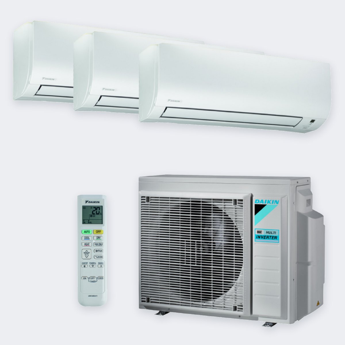 Daikin Triple-Split Perfera 3MXM52 – 5,2 kW / 18.000 BTU – Innengeräte 3,5 + 2× 2,5 kW (FTXM) – A+++ – mit WLAN