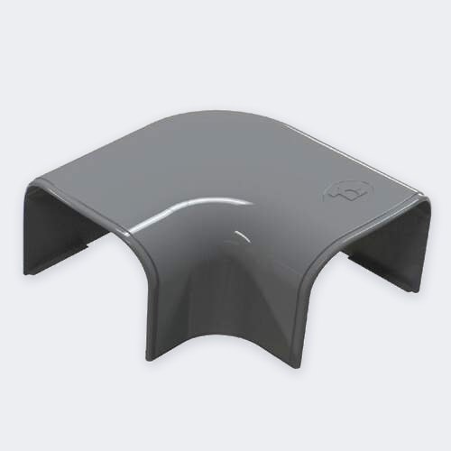 Flachbogen 90° 74×55 mm – Grau