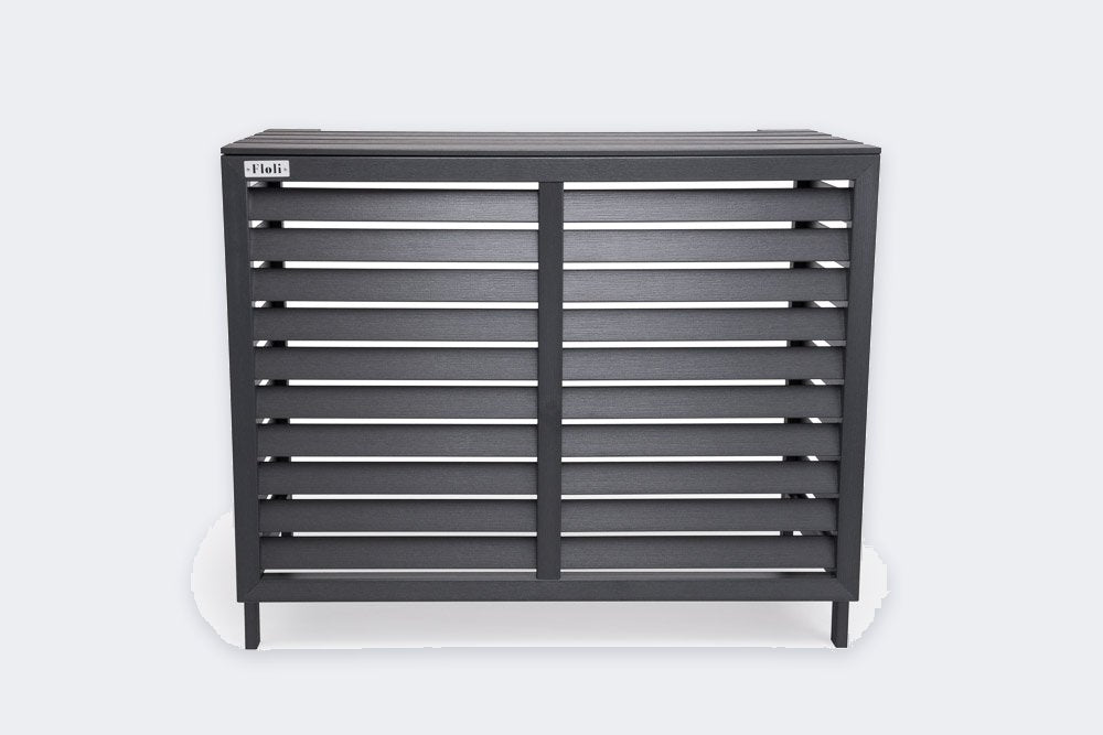 Floli Kunststoff Außengerät-Verkleidung Holzoptik – Grau (One Size)