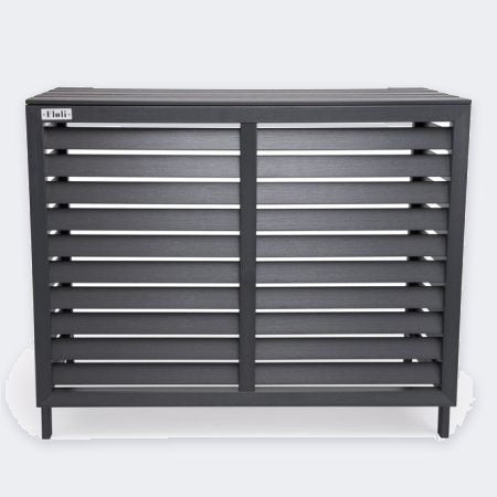 Floli Kunststoff Außengerät-Verkleidung Holzoptik – Schwarz (One Size)