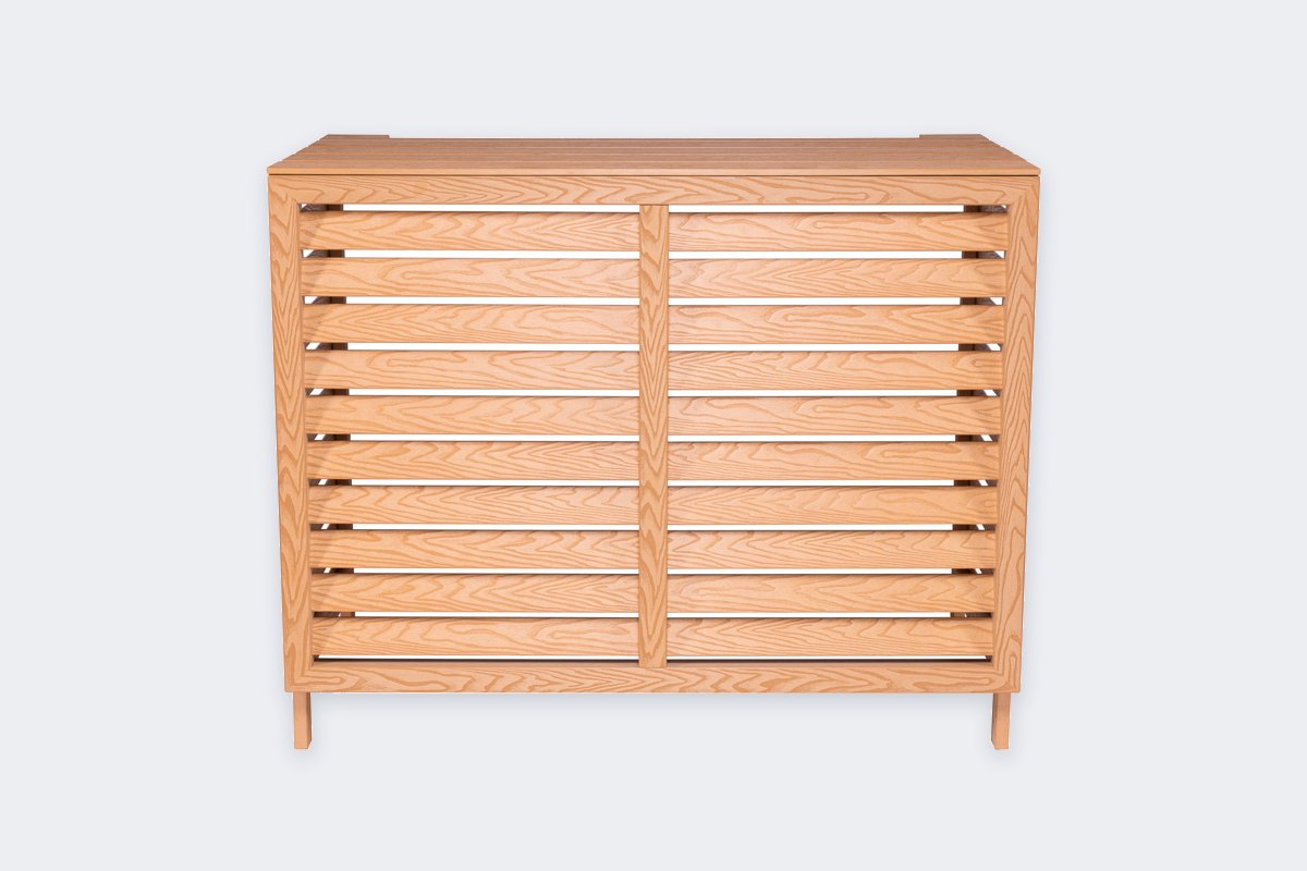 Floli Kunststoff Außengerät-Verkleidung Teak-Holzoptik (One Size)