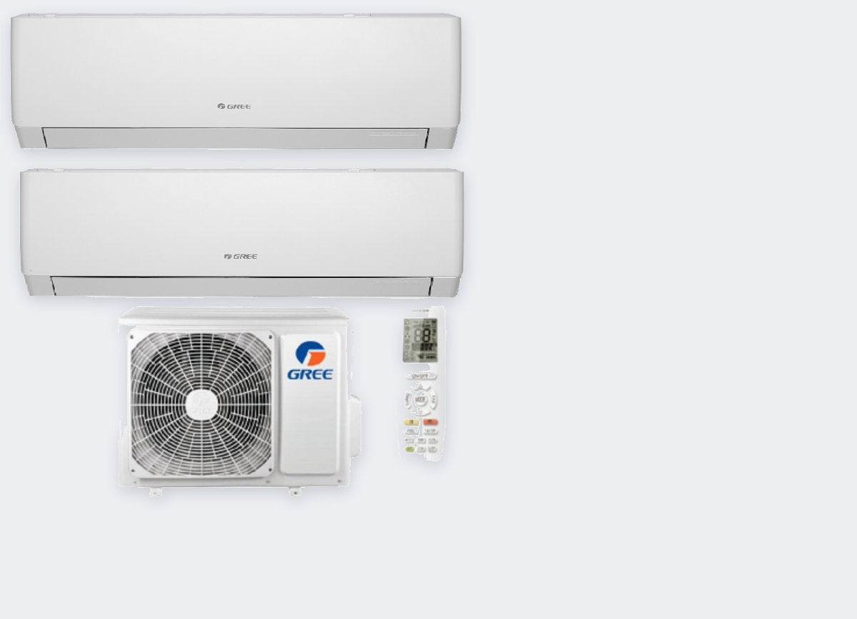 Gree Duo-Split Pular – 5,0 kW / 18.000 BTU – Innengeräte 2,5 + 3,5 kW – A++ – mit WLAN
