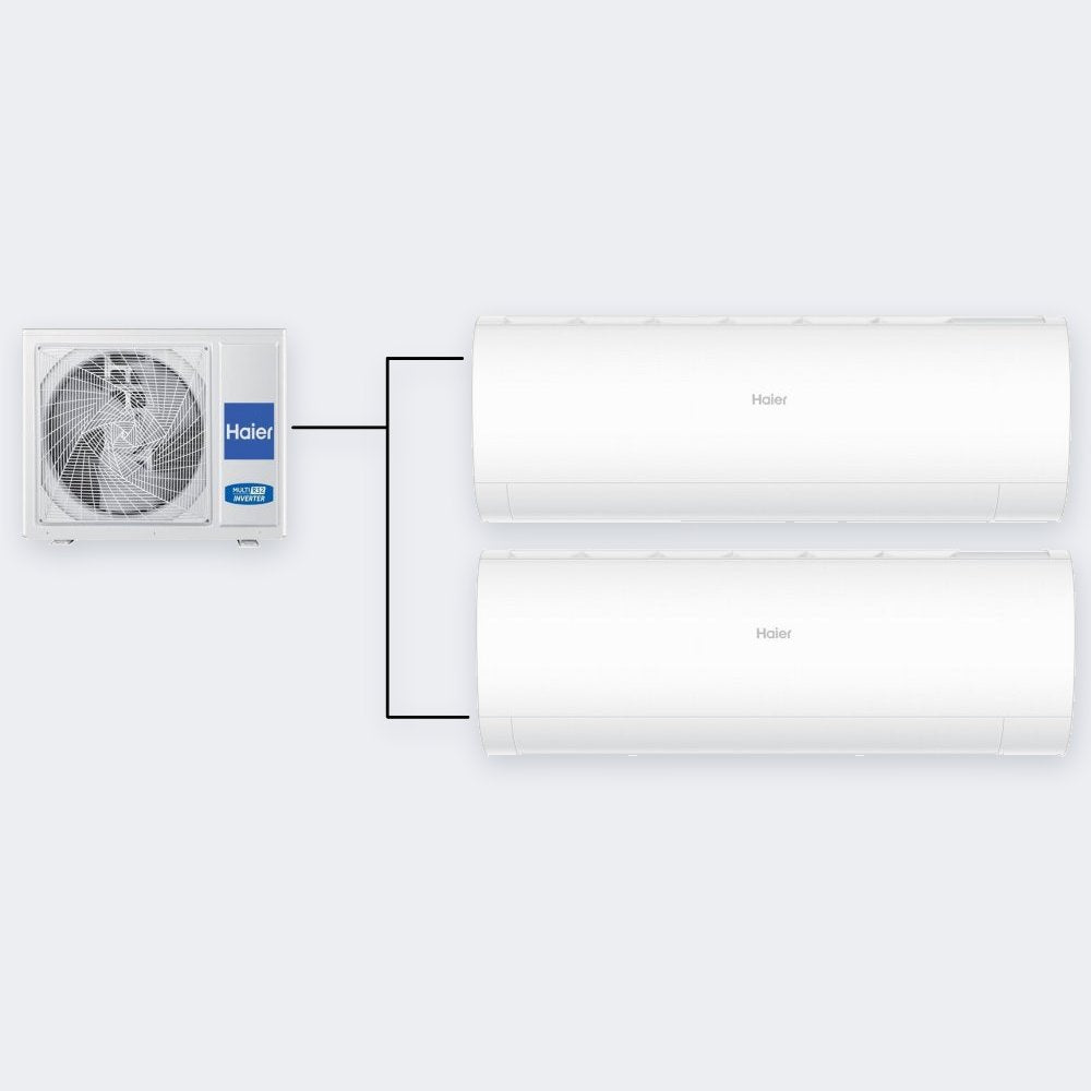 Haier Duo-Split Pearl Premium – 5,0 kW / 18.000 BTU – 2× 3,5 kW Innengeräte – A++ – mit WLAN