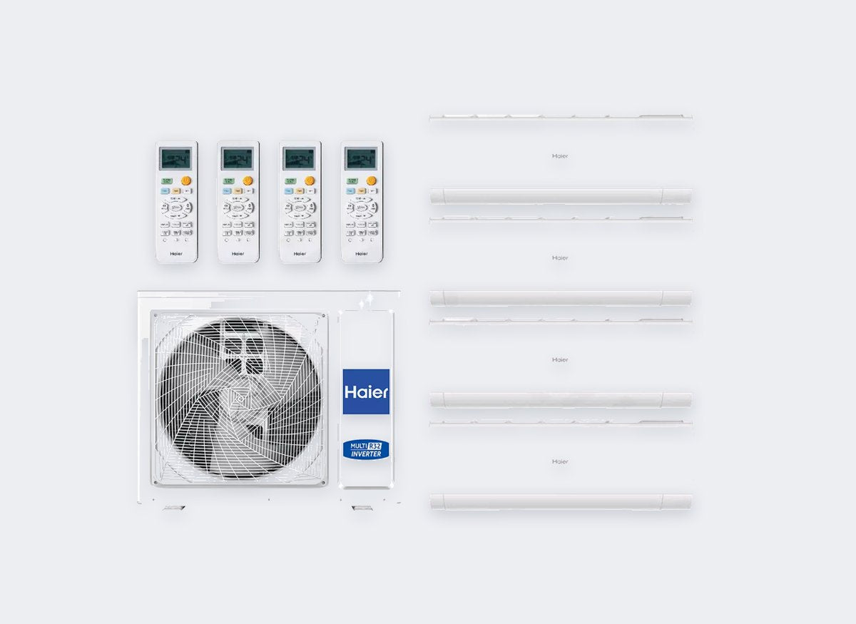 Haier Quattro-Split Pearl Premium 4U75S2SR5FA – 7,5 kW / 24.000 BTU – Innengeräte 3× 2,5 + 3,5 kW – A++ – 230 V – mit WLAN