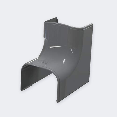 Innenbogen 90° 74×55 mm – Grau