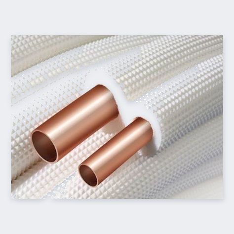 Kupfer-Doppelrohr (Kälteleitung) Rolle 20 m – 1/4" × 1/2"