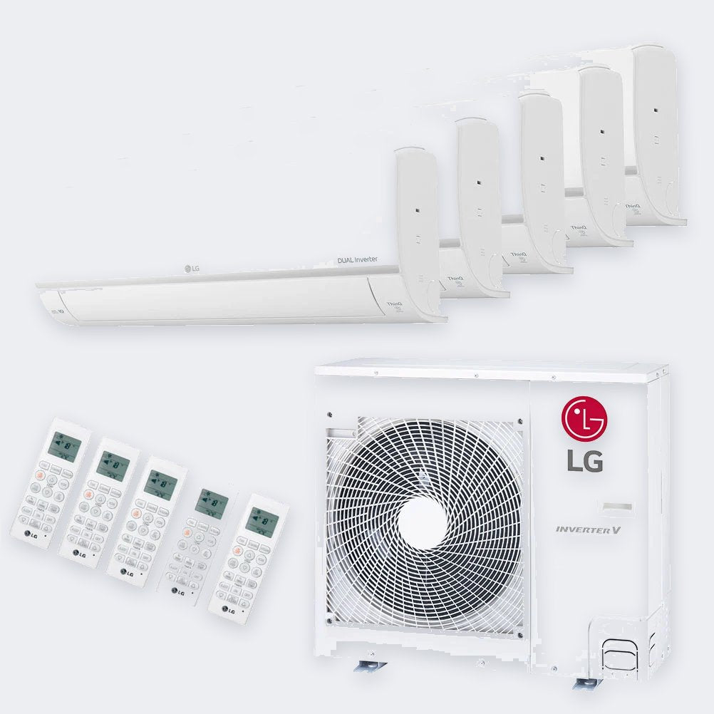LG 5-fach-Multisplit MU5R30 – 8,8 kW / 30.000 BTU – 5 Innengeräte 3× 2,5 + 2× 3,5 kW – mit WLAN