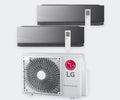 LG Duo-Split Artcool MU3R21 – 6,3 kW / 21.000 BTU – Innengeräte 3,5 (AA12SP) + 5,0 kW (AA18SP) schwarz – mit WLAN