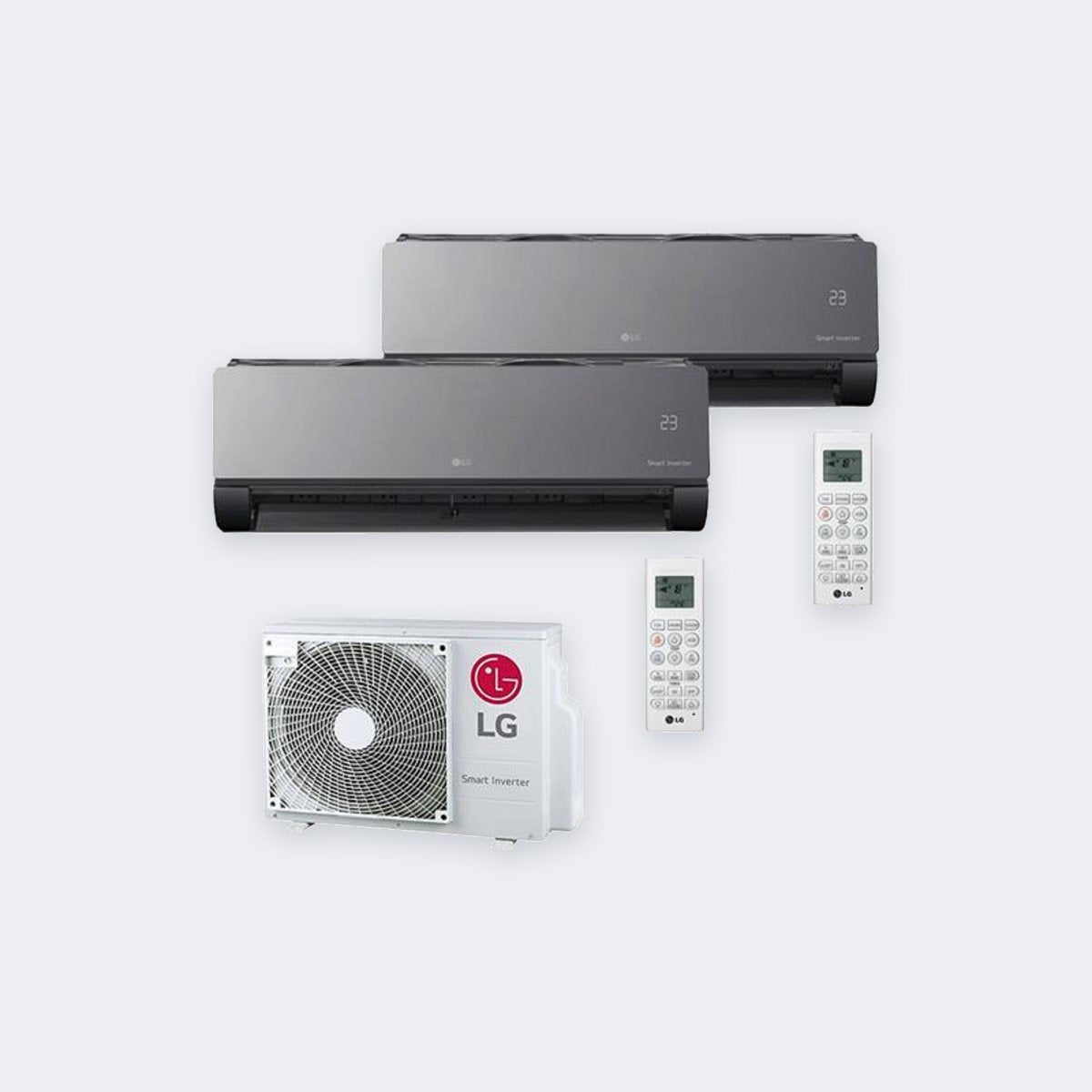 LG Duo-Split MU2R17 Luxe – 4,7 kW / 16.000 BTU – Innengeräte 2,5 (PC09SK) + 3,5 kW (PC12SK) – A++ – mit WLAN