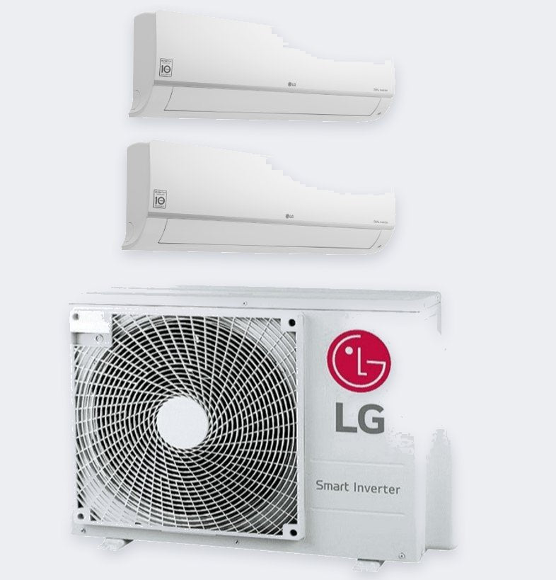 LG Duo-Split MU3R19 – 5,3 kW / 18.000 BTU – Innengeräte 2,5 (S09EC) + 5,0 kW (S18EC) – A++ – mit WLAN