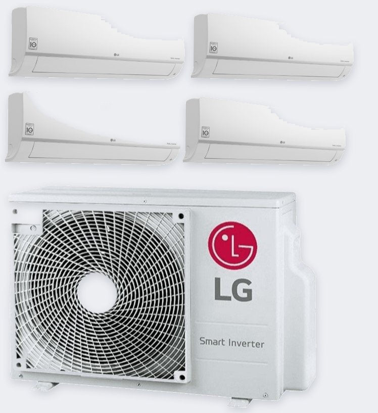 LG Quattro-Split MU4R25 – 7,0 kW / 24.000 BTU – Innengeräte 3× 2,5 + 3,5 kW – A++ – mit WLAN