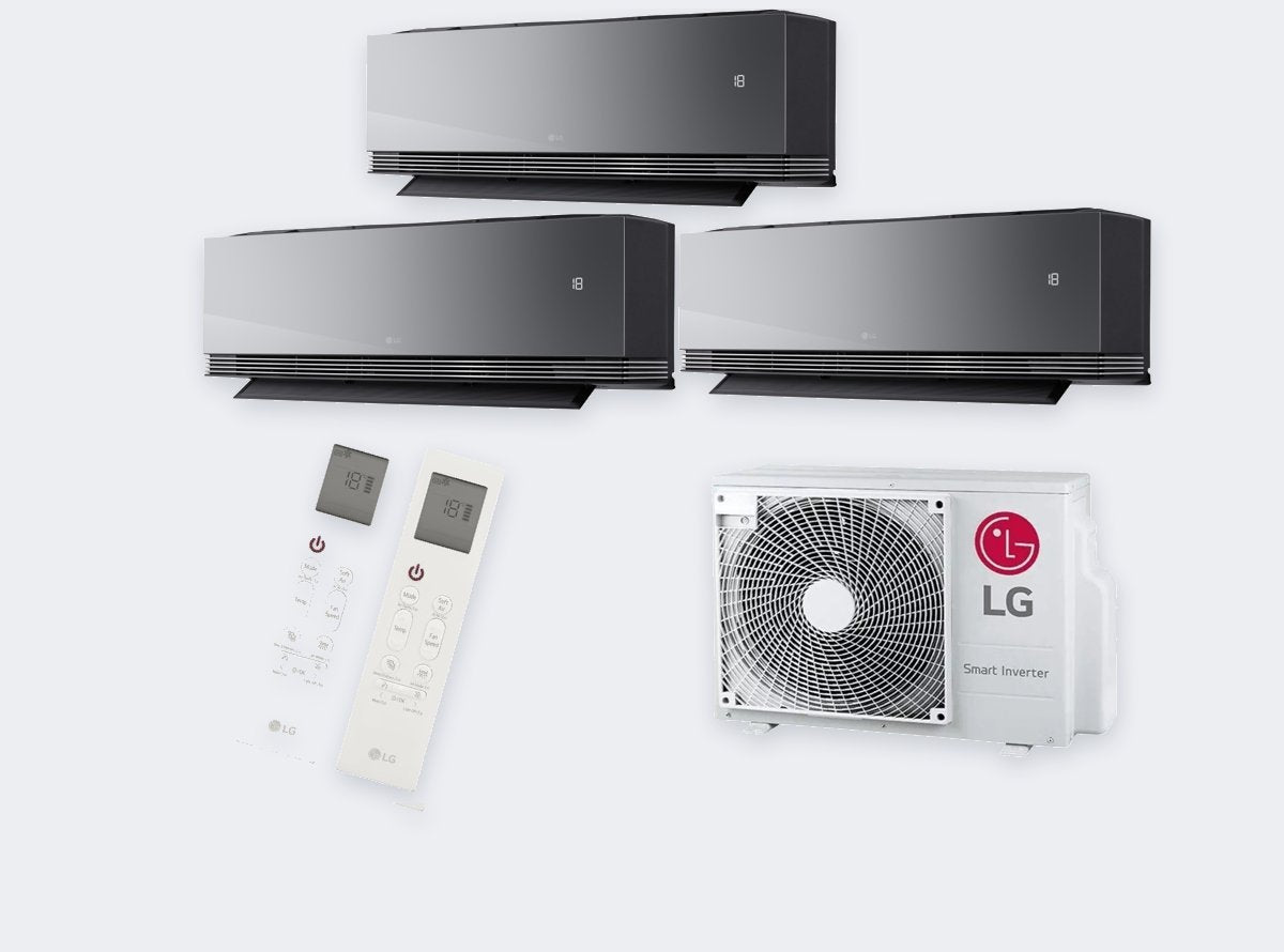 LG Triple-Split Artcool MU3R19 – 5,3 kW / 18.000 BTU – 3× 2,5 kW Innengeräte schwarz (AA09SP) – A+++ – mit WLAN