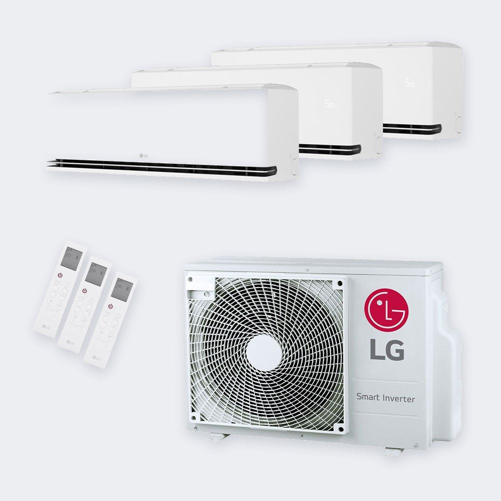 LG Triple-Split Dualcool MU3R21 – 6,3 kW / 21.000 BTU – Innengeräte 2× 2,5 (H09S1DA) + 3,5 kW (H12S1DA) – A+++ – mit WLAN