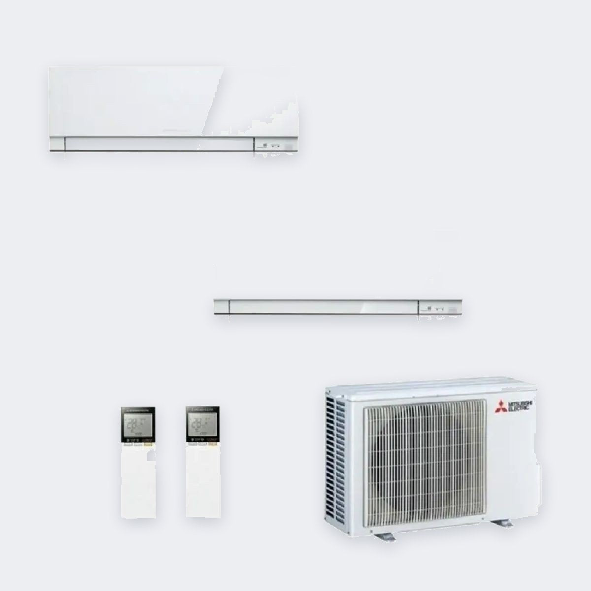 Mitsubishi Electric Duo-Split MXZ-2F53VF – 5,3 kW / 18.000 BTU – 2× 2,5 kW Innengeräte weiß (EF25VGKW) – A++ – mit WLAN