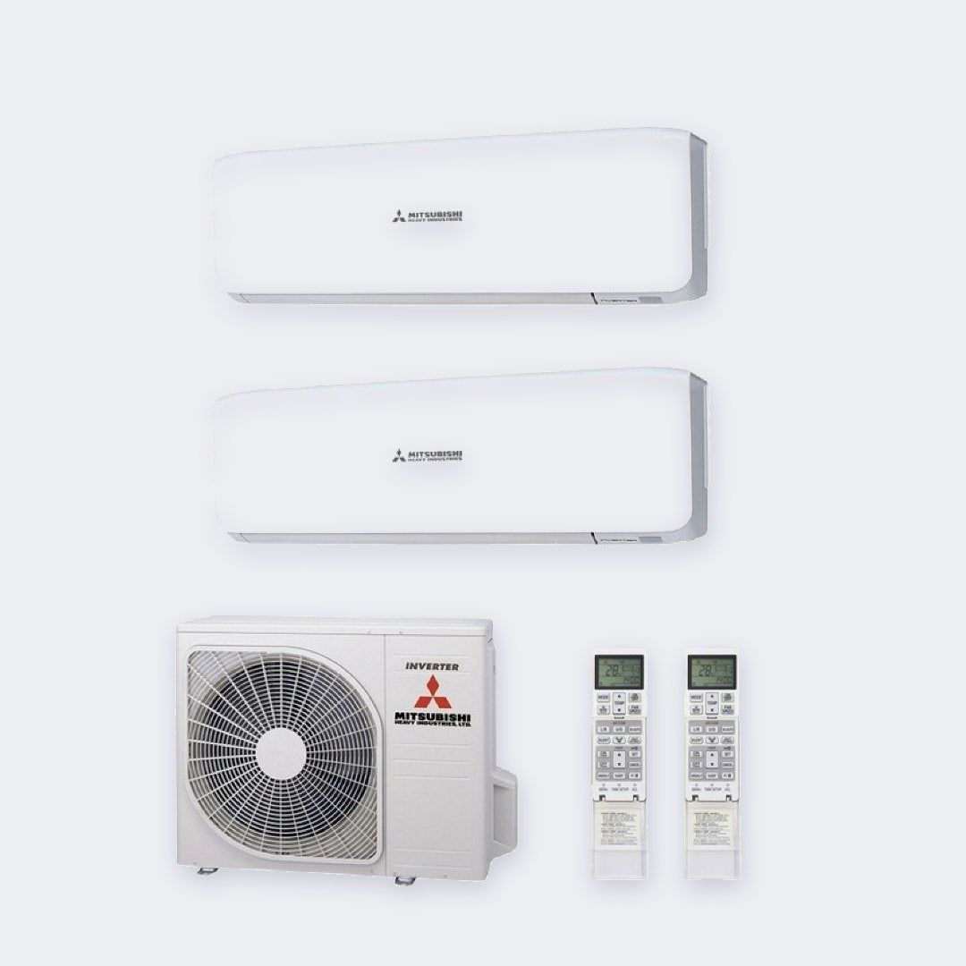 Mitsubishi Heavy Industries Duo-Split SCM40ZS-W – 4,0 kW / 14.000 BTU – 2× 2,5 kW Innengeräte (SRK25ZS-W) – A++