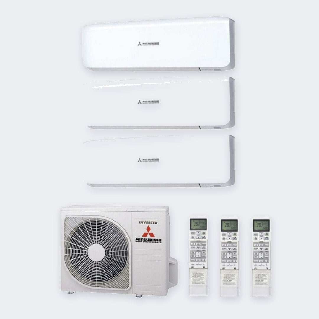 Mitsubishi Heavy Industries Triple-Split SCM71ZS-W – 7,1 kW / 24.000 BTU – 3× 2,5 kW Innengeräte (SRK25ZS-W) – 230 V