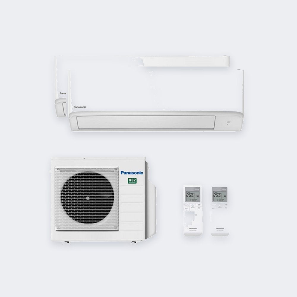 Panasonic Duo-Split Compacto – 5,0 kW / 18.000 BTU – 2× 2,5 kW Innengeräte (ZKEW) – A++ – mit WLAN