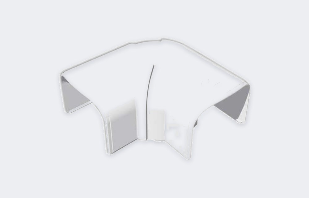 Verstellbarer Flachbogen 74×55 mm 45–90° – Weiß